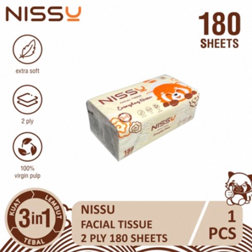 Nissu Facial Tissue 180 Ply | Tisu Wajah Lembut & Tebal | Kemasan Ekonomis | HALAL